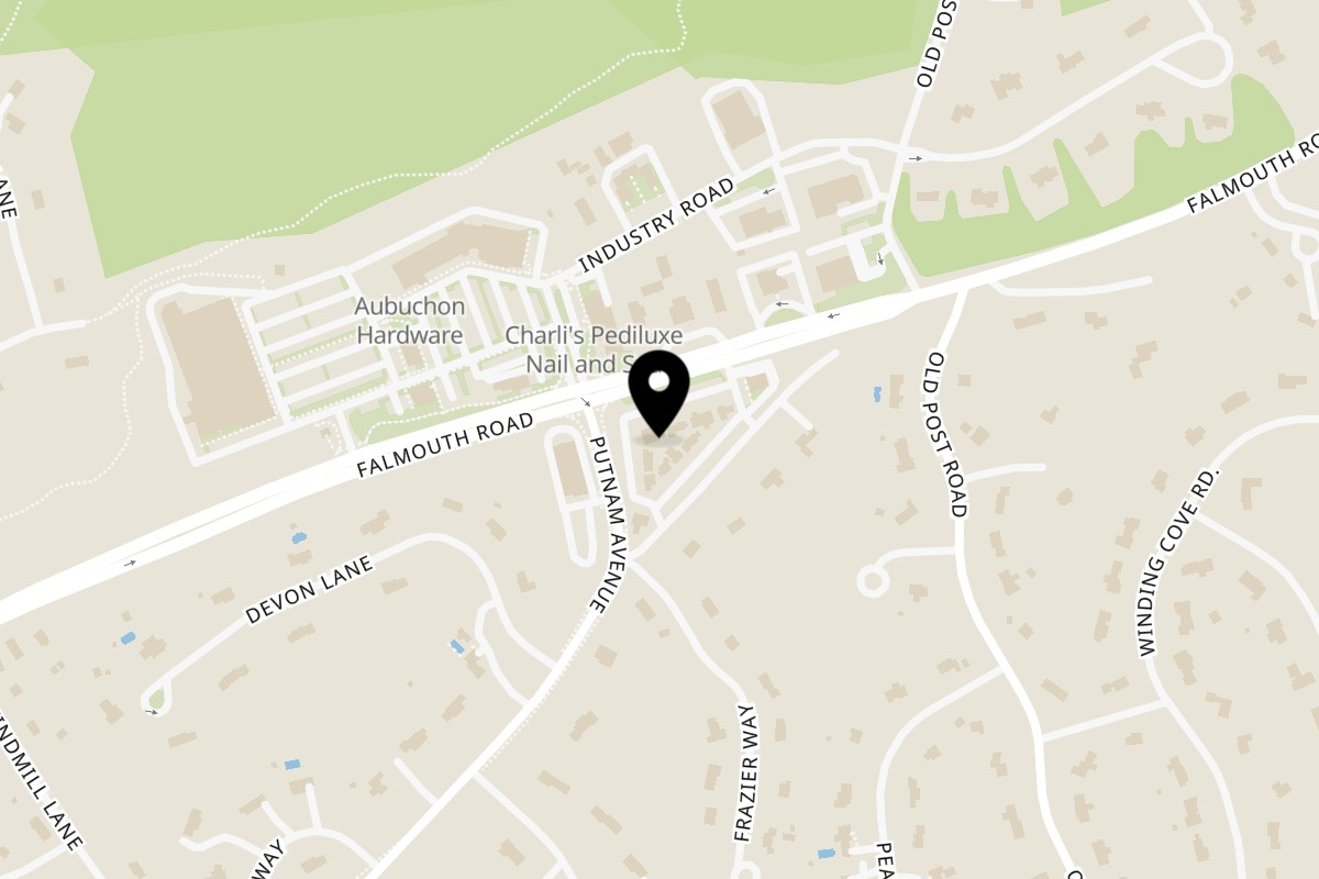 Map showing the location of Jake's Clambakes & Kitchen on 3821 Falmouth Rd in Marstons Mills